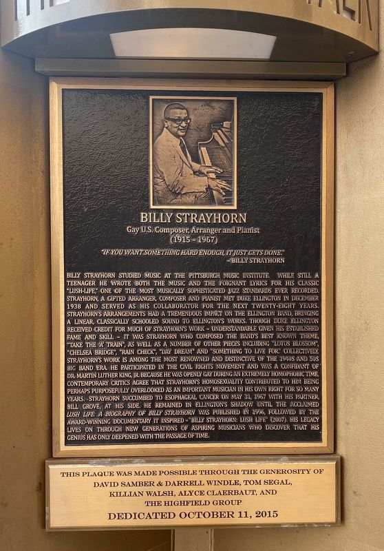 Billy Strayhorn Marker image. Click for full size.