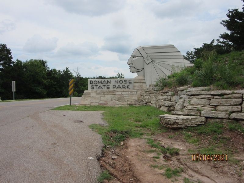 Roman Nose State Park Entrance Sign. Click for full size. Roman Nose State Park Entrance Sign image. Click for full size.