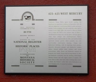 423-425 West Mercury Marker image. Click for full size.