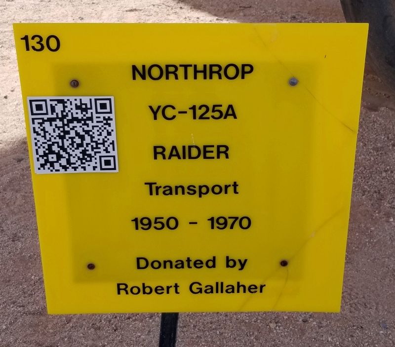 Northrop YC-125A Marker image. Click for full size.