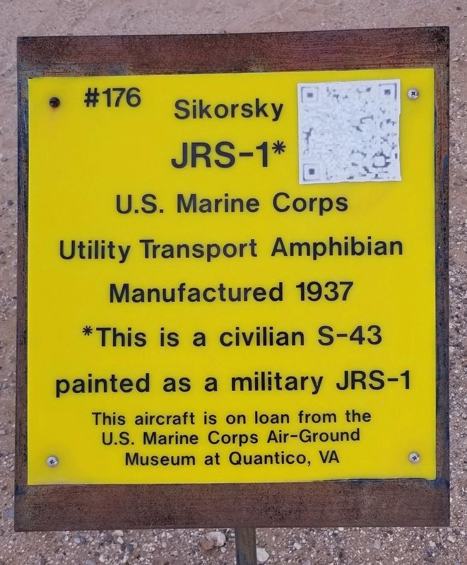 Sikorsky JRS-1 (S-43) Marker. Click for full size. Sikorsky JRS-1 (S-43) Marker image. Click for full size.