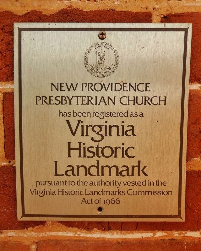 New Providence Presbyterian Church<br>Virginia Historic Landmark image. Click for full size.