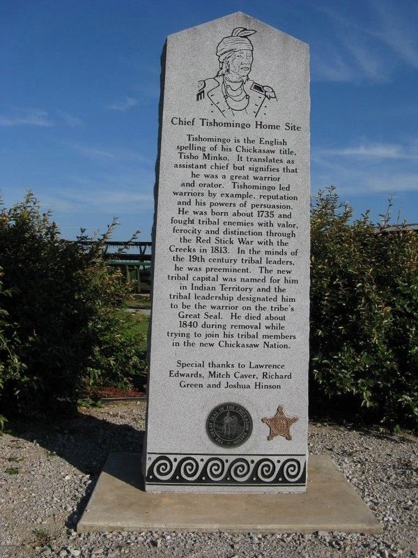 Chief Tishomingo Home Site Marker Marker image. Click for full size.