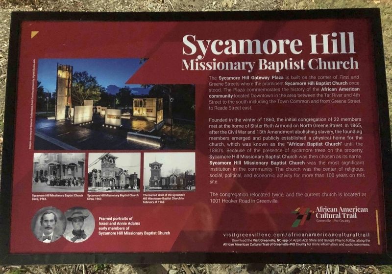 Sycamore Hill Missionary Baptist Church Marker. Click for full size. Sycamore Hill Missionary Baptist Church Marker image. Click for full size.