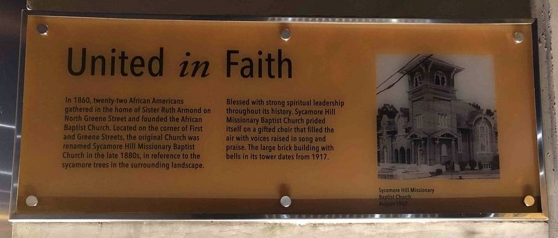 United in Faith Marker image. Click for full size.
