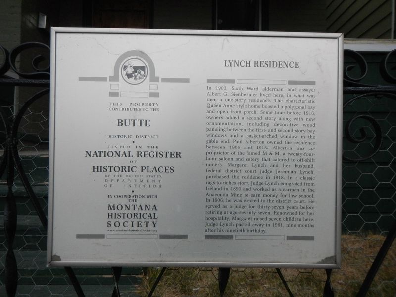 Lynch Residence Marker image. Click for full size.