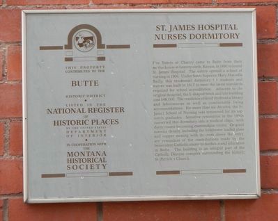 St. James Hospital Nurses Dormitory Marker image. Click for full size.