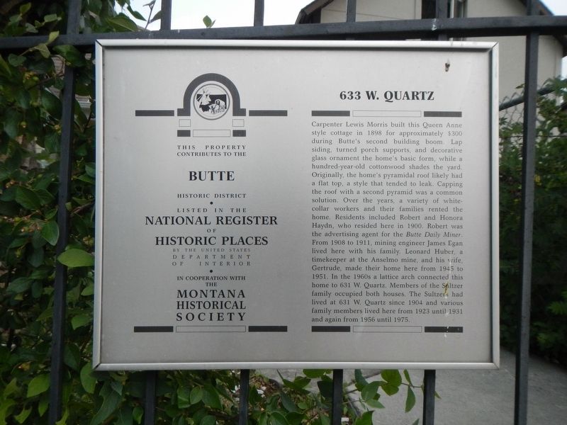 633 West Quartz Marker image. Click for full size.