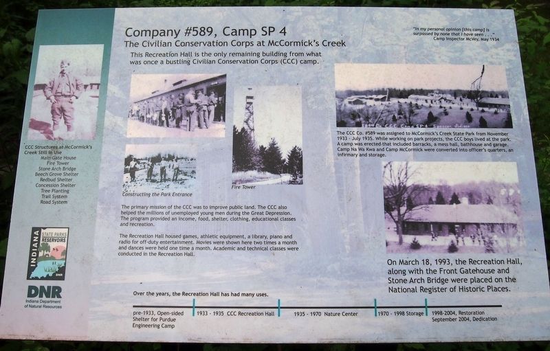 Company #589, Camp SP 4 marker image. Click for full size.