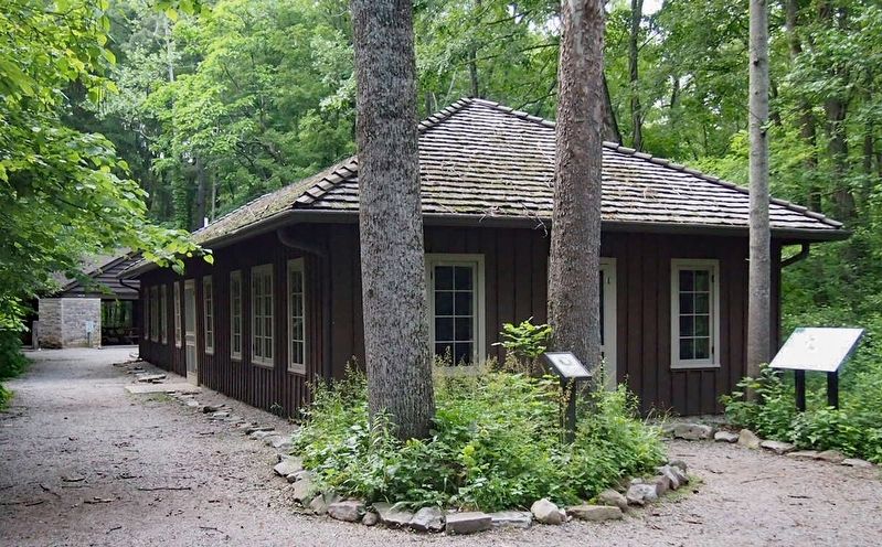CCC Recreation Hall with marker on right image. Click for full size.