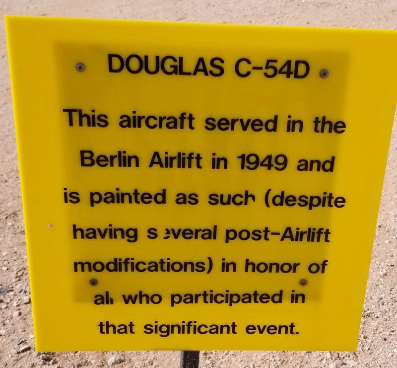 Douglas C-54D Marker. Click for full size. Douglas C-54D Marker image. Click for full size.