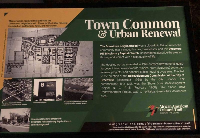 Town Common & Urban Renewal Marker. Click for full size. Town Common & Urban Renewal Marker image. Click for full size.