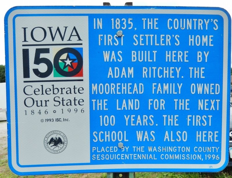 First Settler's Home in Washington County Marker image. Click for full size.