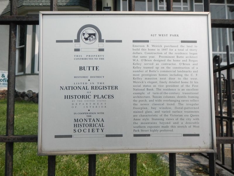 827 West Park Marker image. Click for full size.