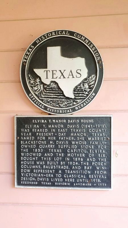 Elvira T. Manor Davis House Marker image. Click for full size.