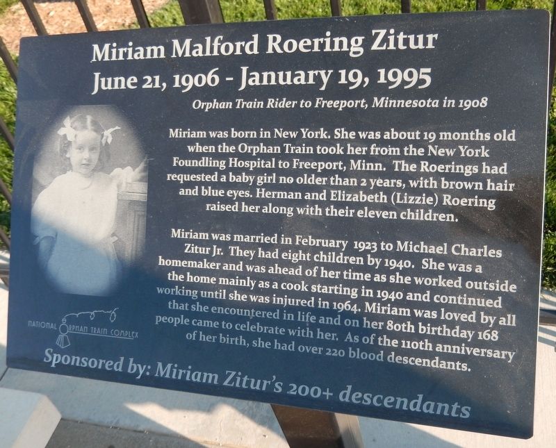 Miriam Malford Roering Zitur Marker. Click for full size. Miriam Malford Roering Zitur Marker image. Click for full size.