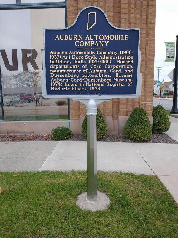 Auburn Automobile Company Marker image. Click for full size.