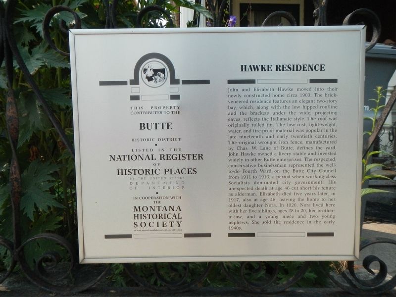 Hawke Residence Marker image. Click for full size.