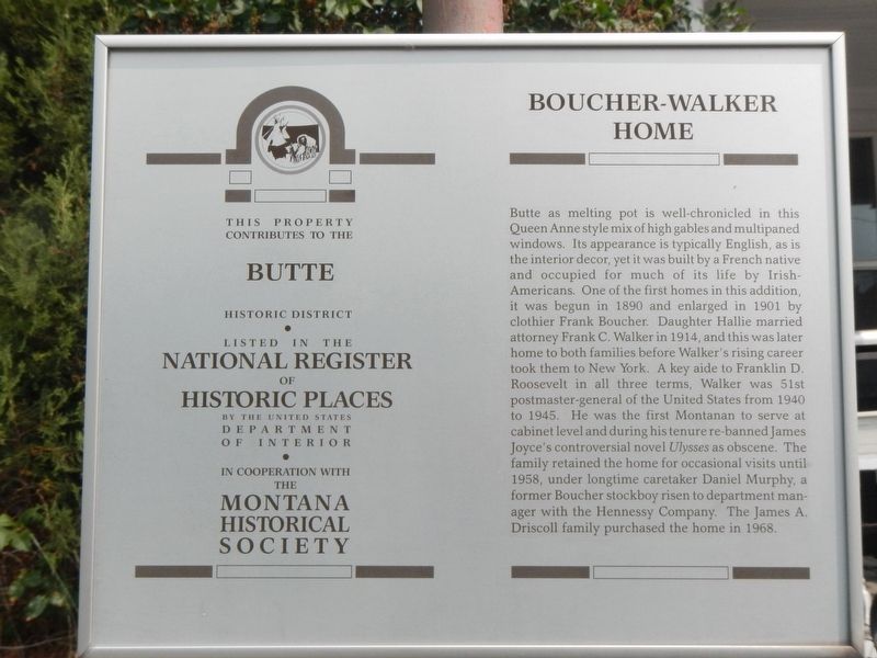 Boucher-Walker Home Marker image. Click for full size.