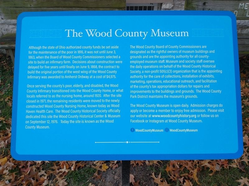 The Wood County Museum Marker image. Click for full size.