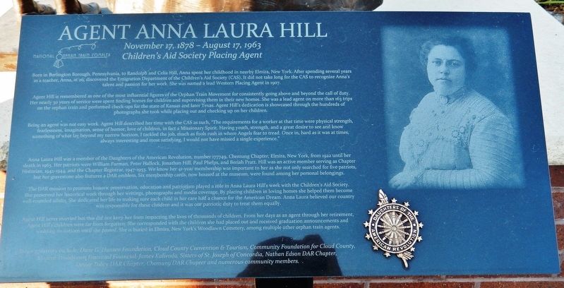 Agent Anna Laura Hill Marker. Click for full size. Agent Anna Laura Hill Marker image. Click for full size.