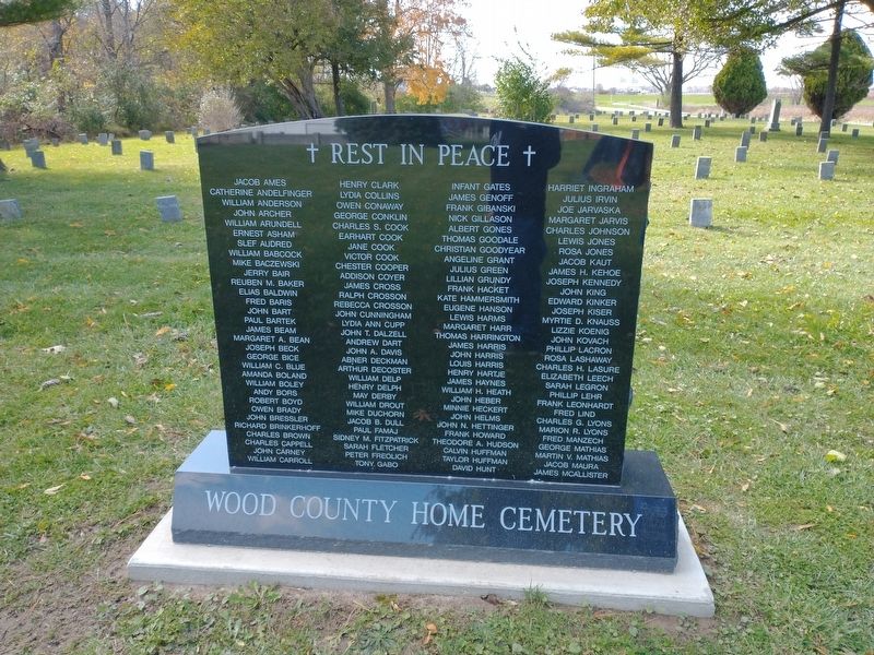 Wood County Home Cemetery Marker image. Click for full size.