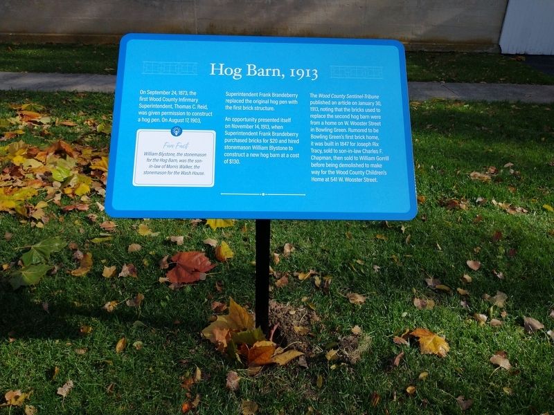 Hog Barn, 1913 Marker. Click for full size. Hog Barn, 1913 Marker image. Click for full size.