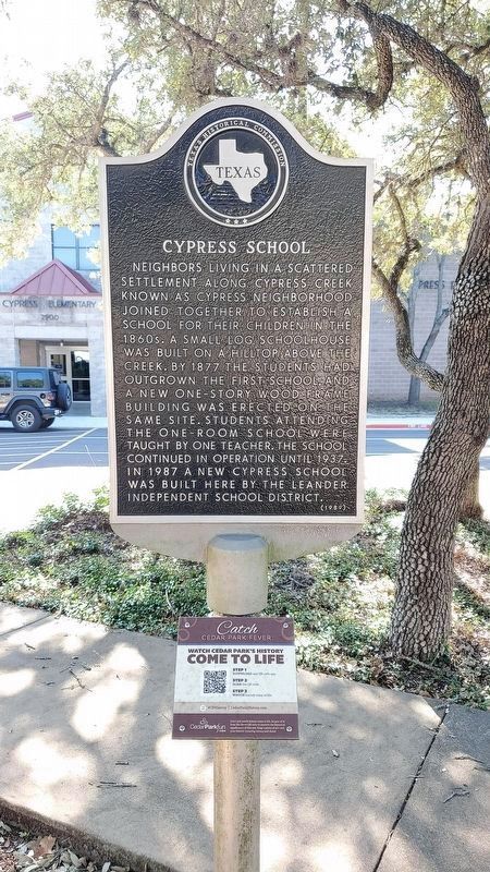 Cypress School Marker image. Click for full size.