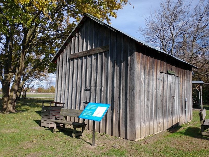 Blacksmith Shop / Oil Derrick, 1999 Marker. Click for full size. Blacksmith Shop / Oil Derrick, 1999 Marker image. Click for full size.