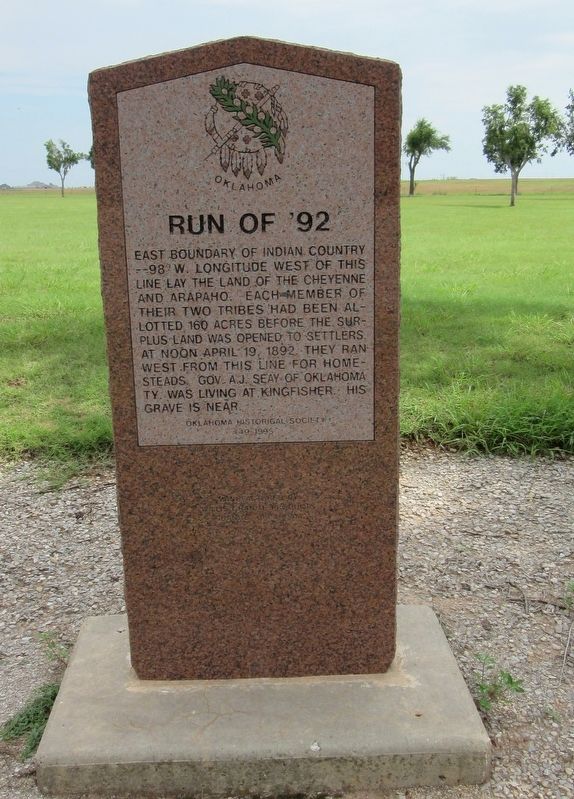 Run of '92 Marker. Click for full size. Run of '92 Marker image. Click for full size.