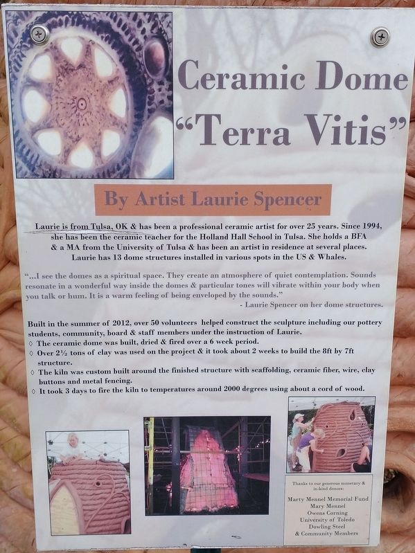Ceramic Dome "Terra Vista" Marker. Click for full size. Ceramic Dome "Terra Vista" Marker image. Click for full size.