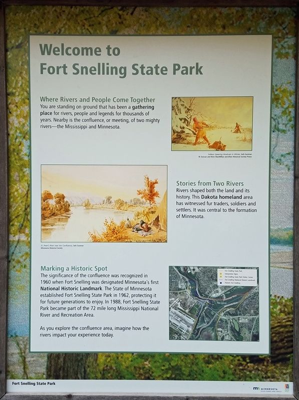 Welcome to Fort Snelling State Park marker image. Click for full size.