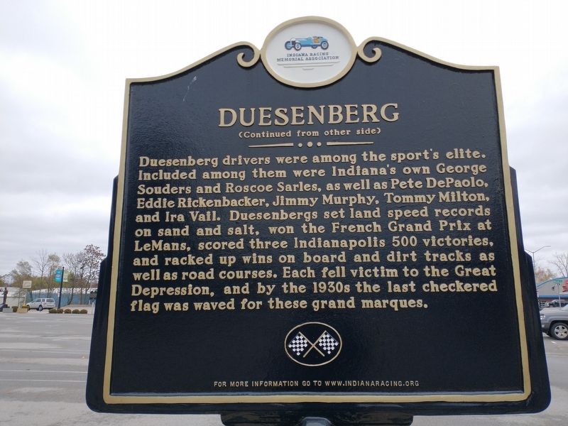 Duesenberg Marker. Click for full size. Duesenberg Marker image. Click for full size.