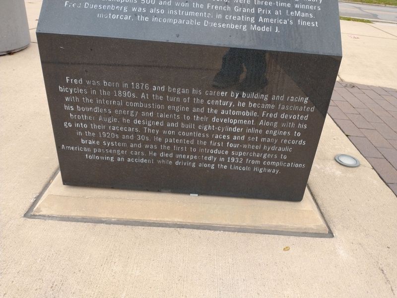 Fred Duesenberg Marker. Click for full size. Fred Duesenberg Marker image. Click for full size.