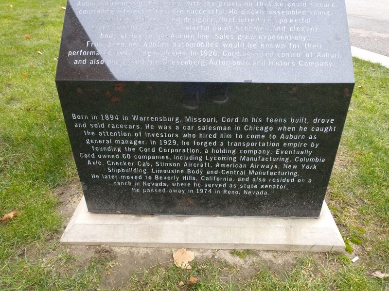 Errett Lobban (E. L.) Cord Marker. Click for full size. Errett Lobban (E. L.) Cord Marker image. Click for full size.