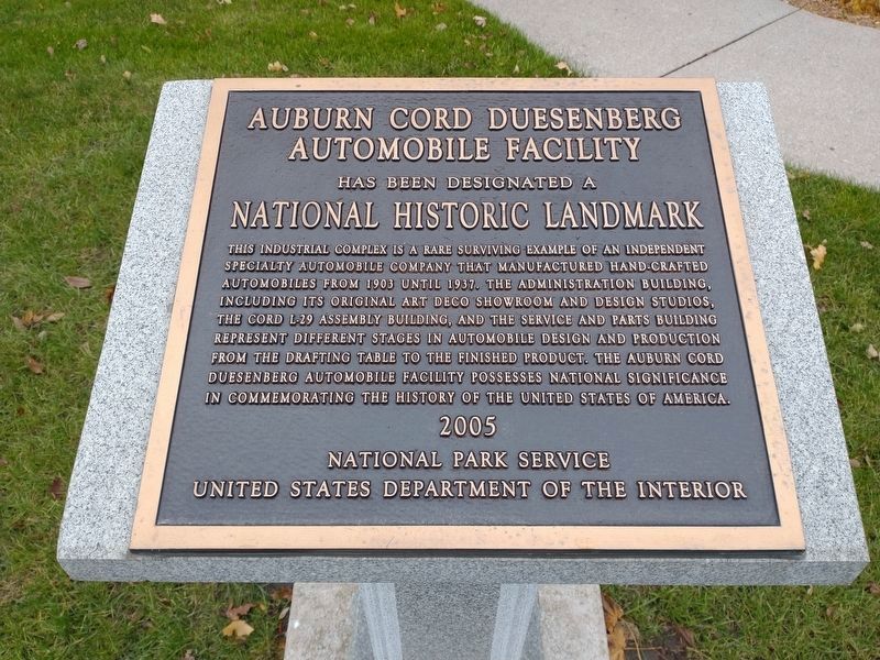 Auburn Cord Duesenberg Automobile Facility Marker image. Click for full size.