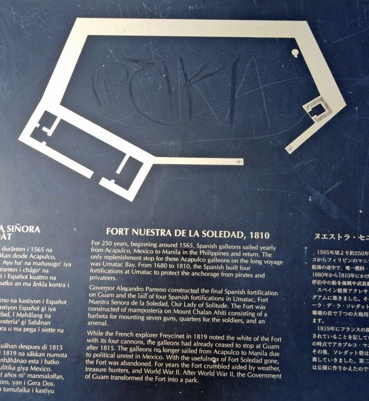 Fort Nuestra de la Soledad, 1810 Marker. Click for full size. Fort Nuestra de la Soledad, 1810 Marker image. Click for full size.