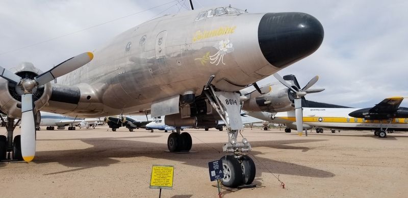 The front view of the C-121A and "Columbine 1" Marker. Click for full size. The front view of the C-121A and "Columbine 1" Marker image. Click for full size.