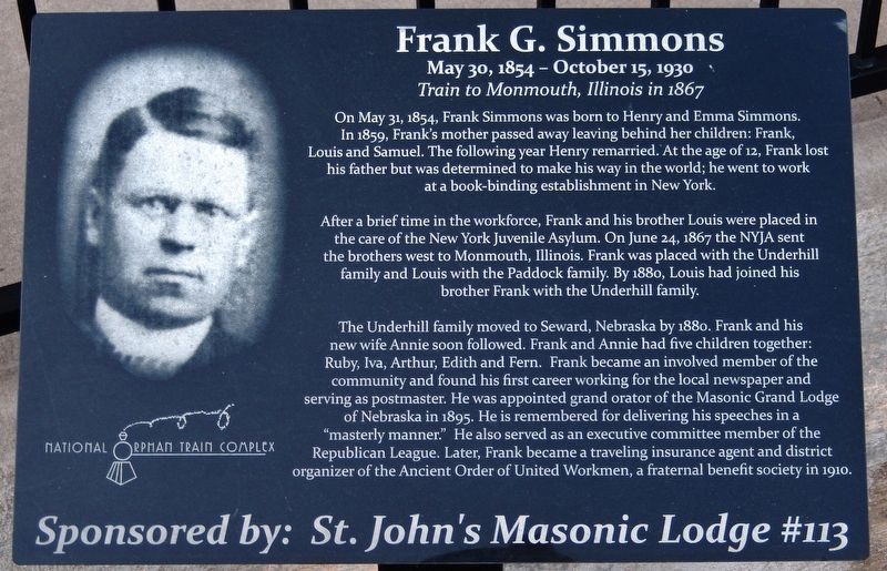 Frank G. Simmons Marker image. Click for full size.