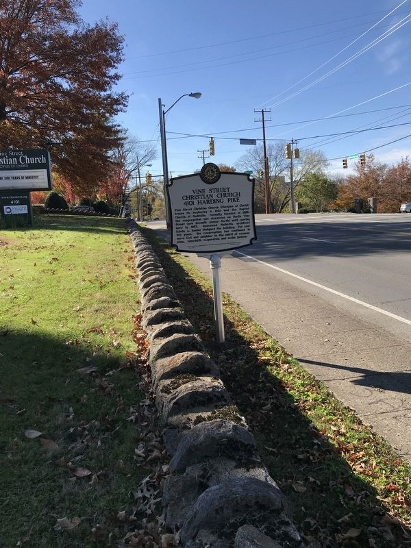 Vine Street Christian Church Marker. Click for full size. Vine Street Christian Church Marker image. Click for full size.