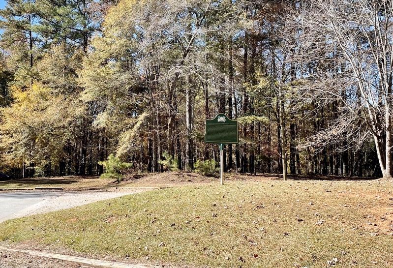 View of marker looking west in the Cascade Springs Nature Preserve.. Click for full size. View of marker looking west in the Cascade Springs Nature Preserve. image. Click for full size.