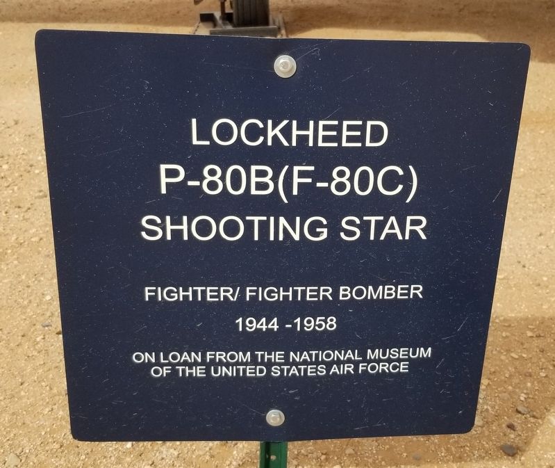 Lockheed P-80B (F-80C) Marker. Click for full size. Lockheed P-80B (F-80C) Marker image. Click for full size.