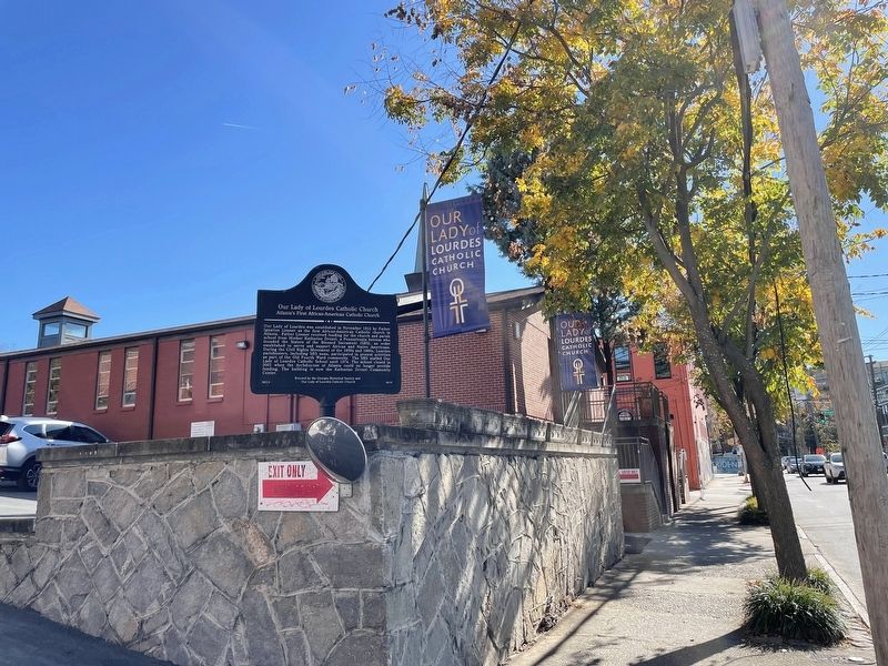 Our Lady of Lourdes Catholic Church Marker. Click for full size. Our Lady of Lourdes Catholic Church Marker image. Click for full size.