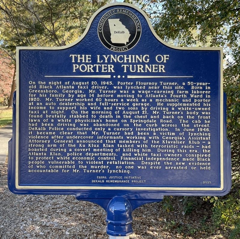 The Lynching of Porter Turner Marker image. Click for full size.