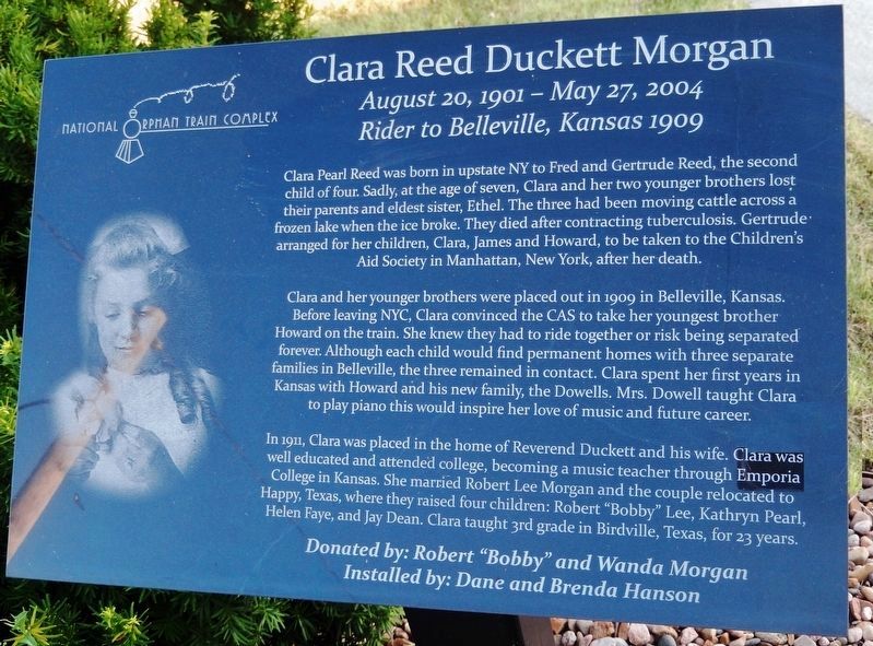 Clara Reed Duckett Morgan Marker image. Click for full size.