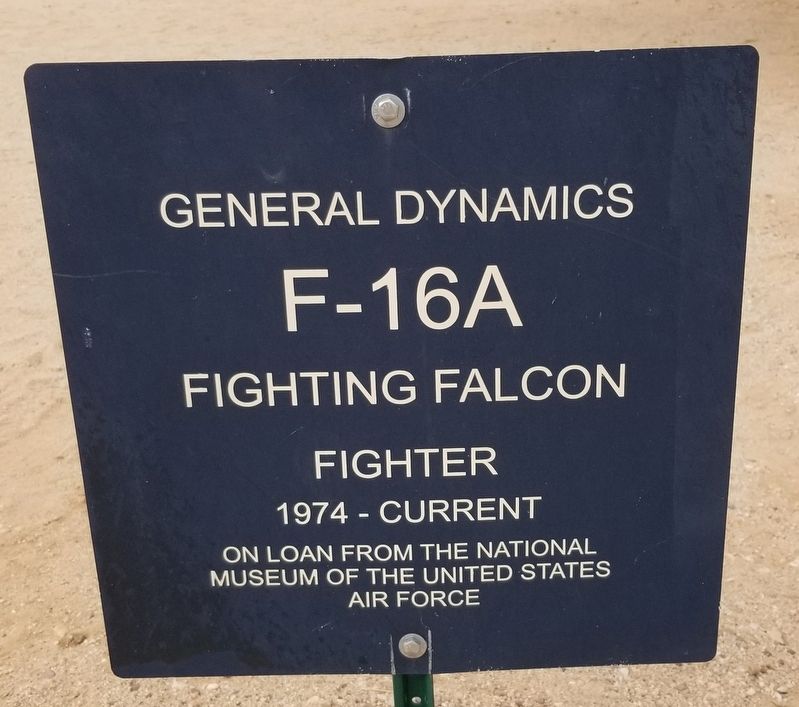 General Dynamics F-16A Fighting Falcon Marker. Click for full size. General Dynamics F-16A Fighting Falcon Marker image. Click for full size.