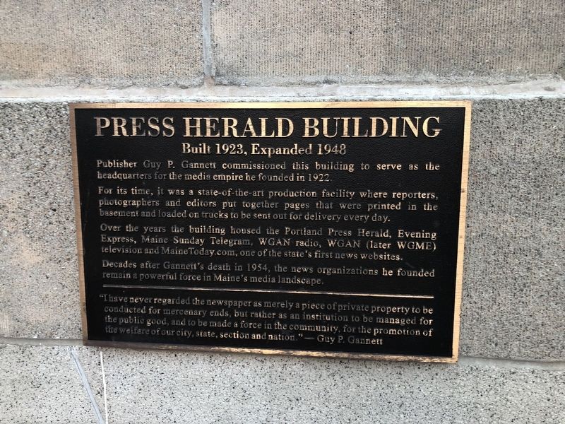Press Herald Building Marker image. Click for full size.