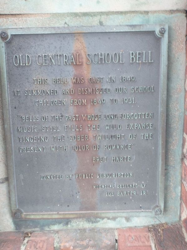 Old Central School Bell Marker image. Click for full size.