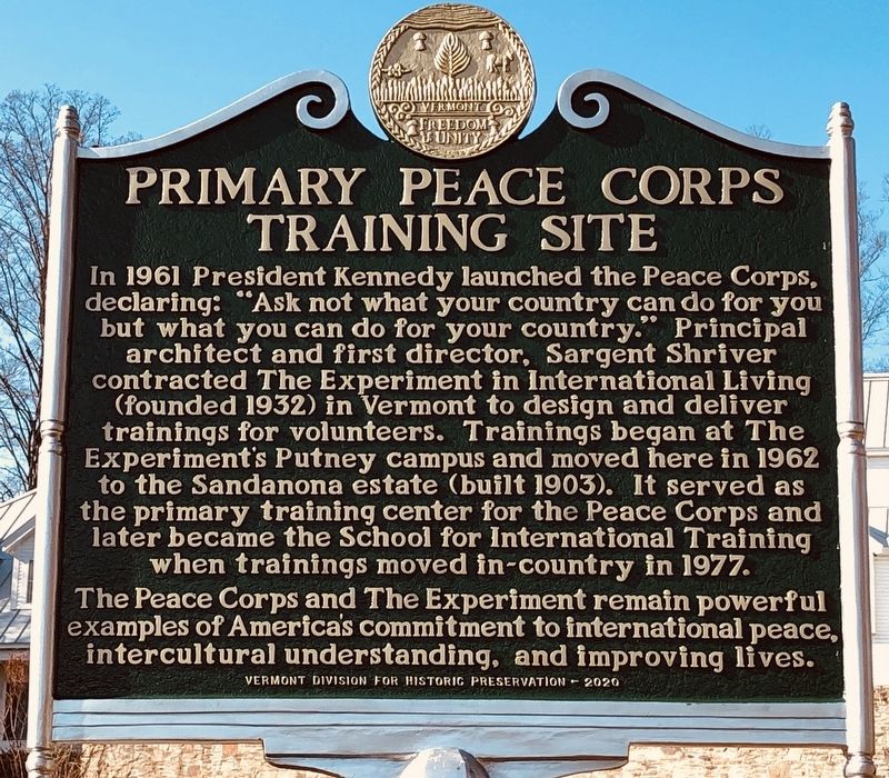 Primary Peace Corps Training Site Marker image. Click for full size.