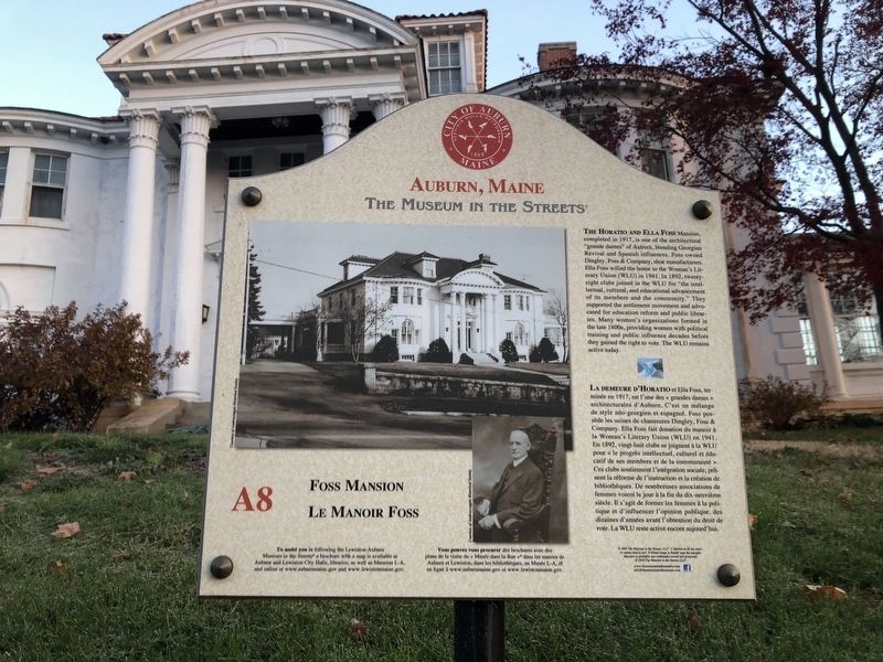 Foss Mansion / Le Manoir Foss Marker image. Click for full size.